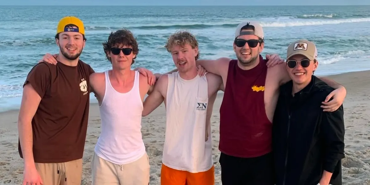 Members on beach